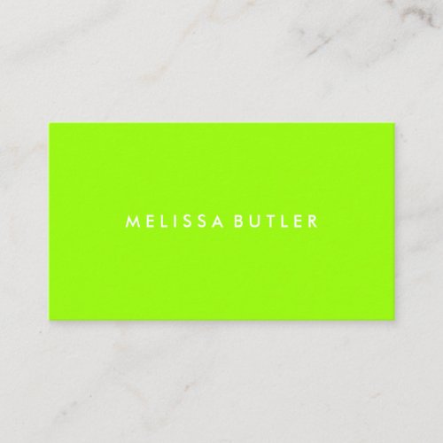 Minimalist Professional Lime Green Business Card