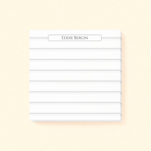 Minimalist Professional Lines w Name Personalized Post_it Notes