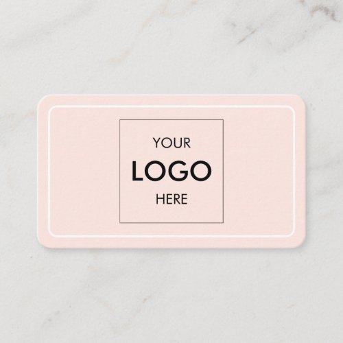 Minimalist Professional Logo Blush Pink Business Card