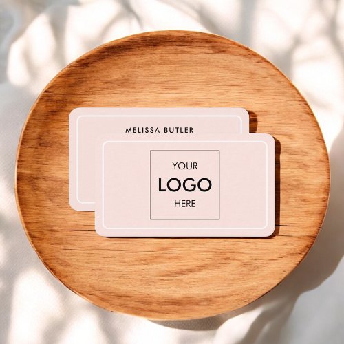 Minimalist Professional Logo Blush Pink Business Card