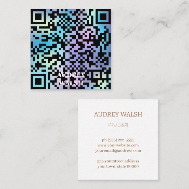 Minimalist Professional  Logo QR  Square Business Card (Front/Back)