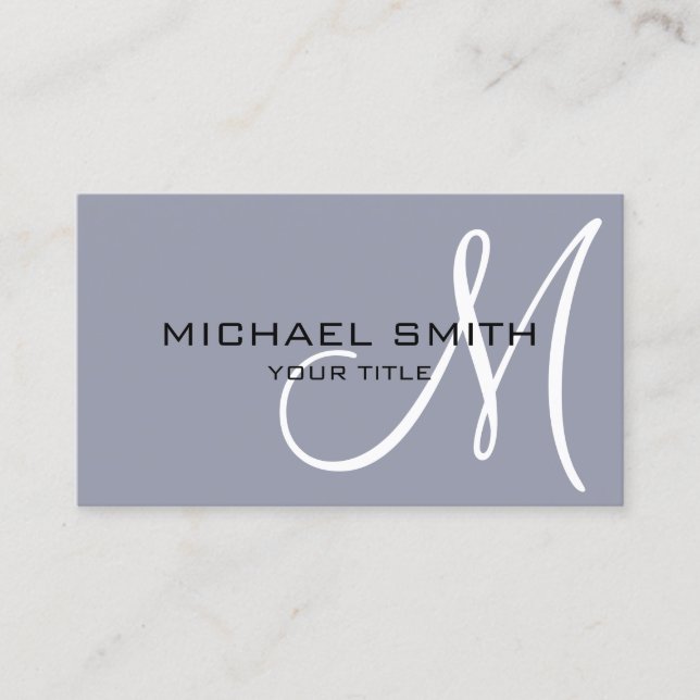 Minimalist Professional Manatee Monogram Business Card (Front)
