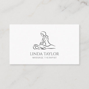 Minimalist Professional Massage Therapist  Business Card