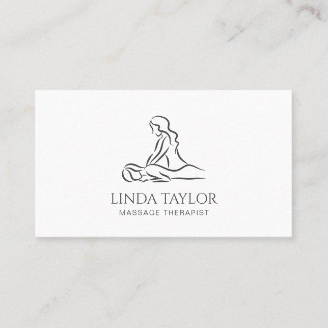 Minimalist Professional Massage Therapist  Business Card (Front)