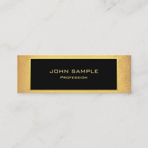 Minimalist Professional Modern Black and Gold Mini Business Card