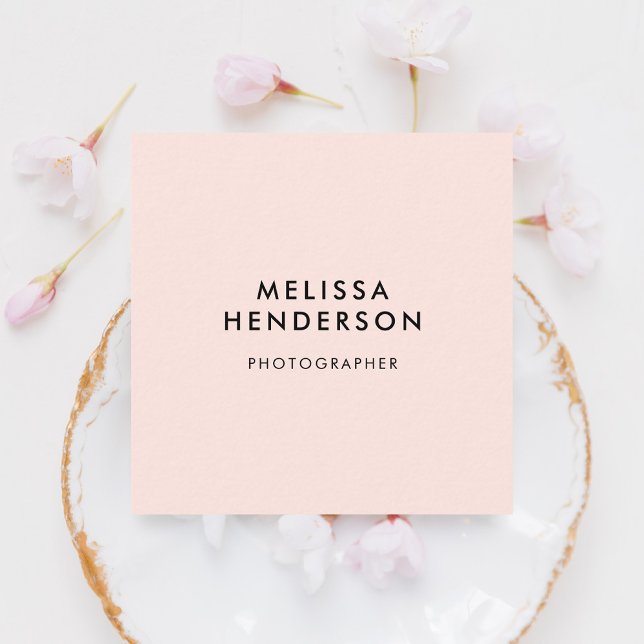 Minimalist Professional Modern Blush Pink Square Business Card (Creator Uploaded)
