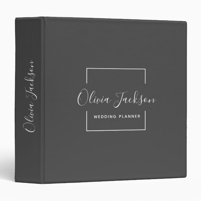 Minimalist Professional Modern Blush Script 3 Ring Binder (Front/Spine)