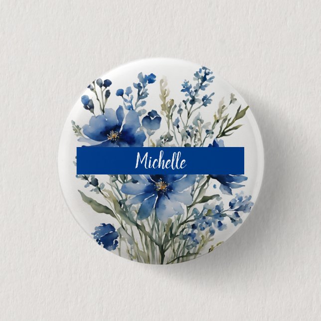 Minimalist Professional Modern Bunch of Flowers Button (Front)
