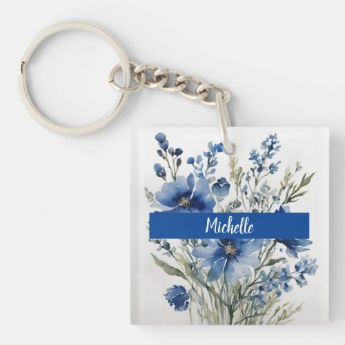 Minimalist Professional Modern Bunch of Flowers Keychain