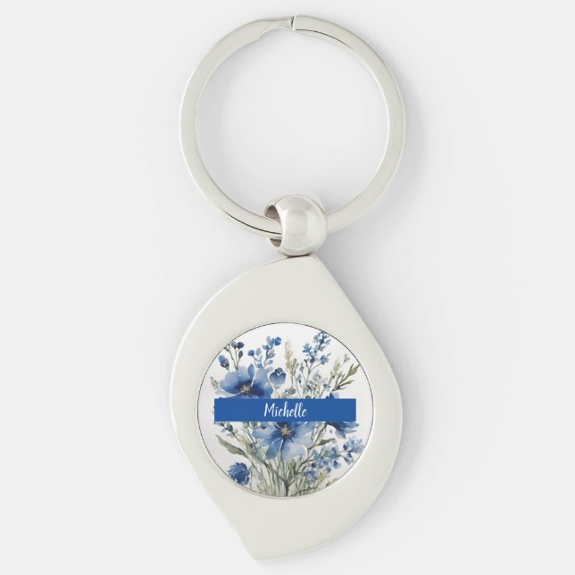 Minimalist Professional Modern Bunch of Flowers Keychain (Front)