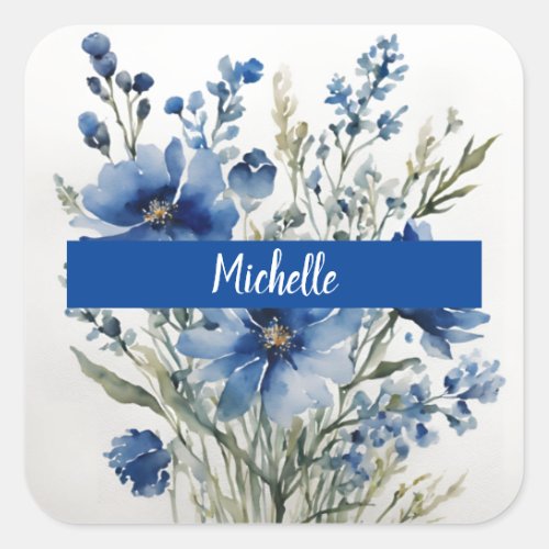 Minimalist Professional Modern Bunch of Flowers Square Sticker