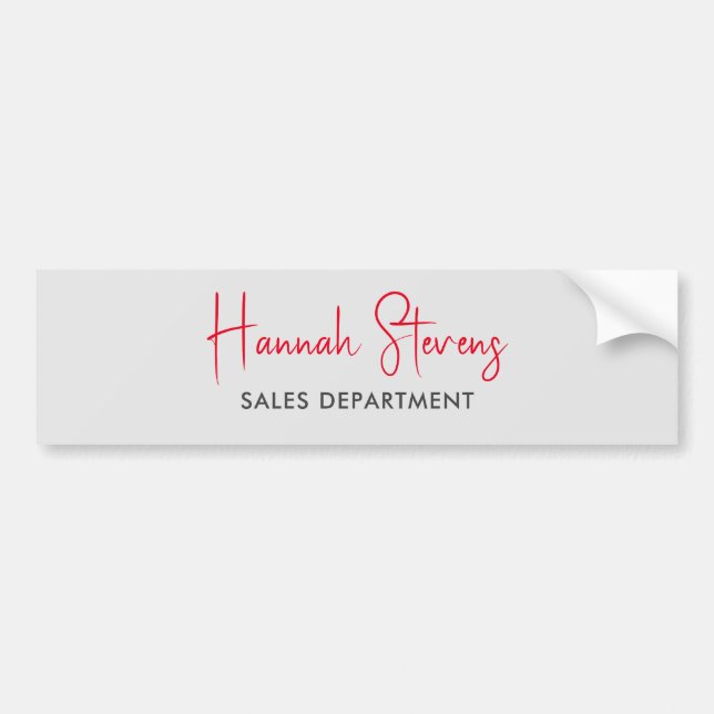 Minimalist Professional Modern Calligraphy Bumper Sticker (Front)