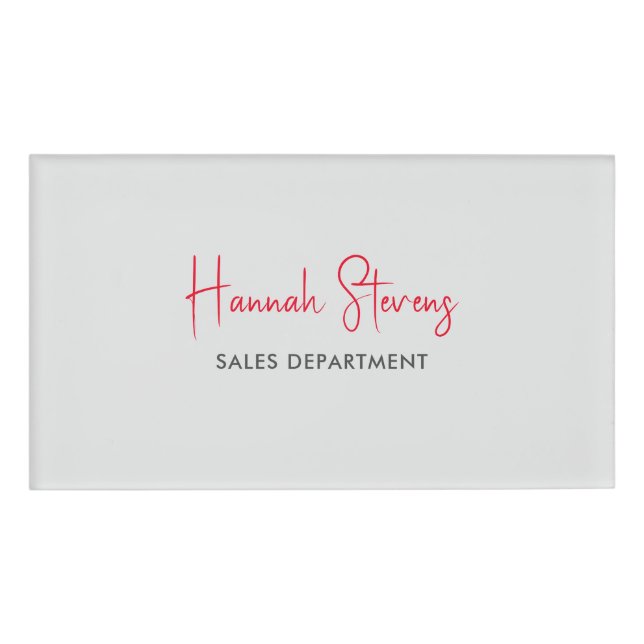 Minimalist Professional Modern Calligraphy Name Tag (Front)