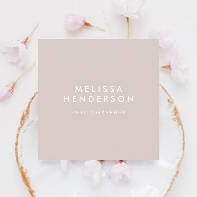 Minimalist Professional Modern Champagne Square Business Card (Creator Uploaded)