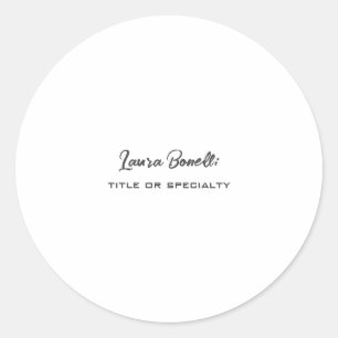 Minimalist Professional Modern Classic Round Sticker