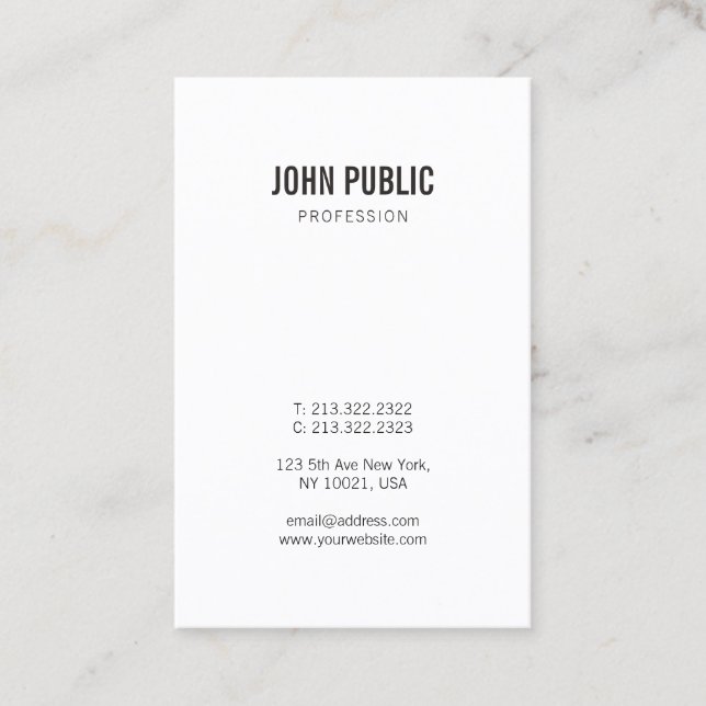Minimalist Professional Modern Design Elegant Business Card (Front)