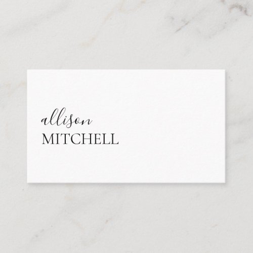 Minimalist Professional Modern Elegant Script Business Card