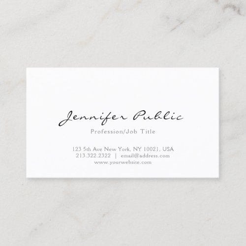 Minimalist Professional Modern Elegant Sleek Plain Business Card