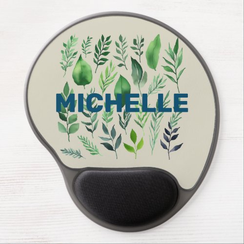 Minimalist Professional Modern Floral Greenery Gel Mouse Pad