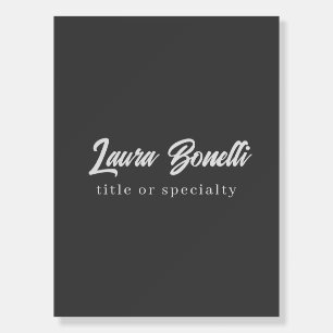 Minimalist Professional Modern Handwrite Dark Grey Foam Board