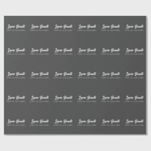 Minimalist Professional Modern Handwrite Dark Grey Wrapping Paper