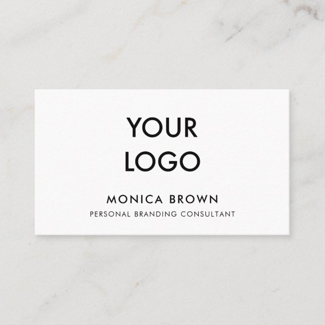 Minimalist Professional Modern Logo White Business Card (Front)
