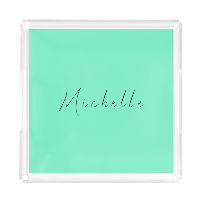 Minimalist Professional Modern Name Handwritten Acrylic Tray (Front)