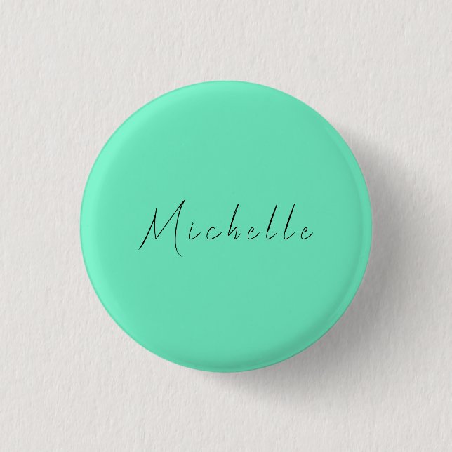 Minimalist Professional Modern Name Handwritten Button (Front)