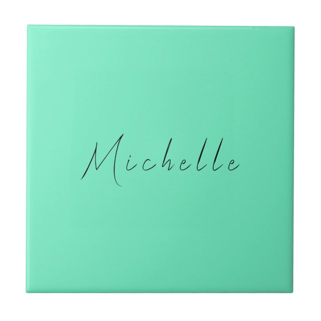 Minimalist Professional Modern Name Handwritten Ceramic Tile (Front)