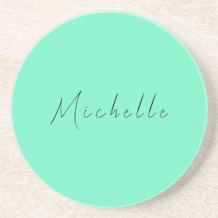 Minimalist Professional Modern Name Handwritten Coaster