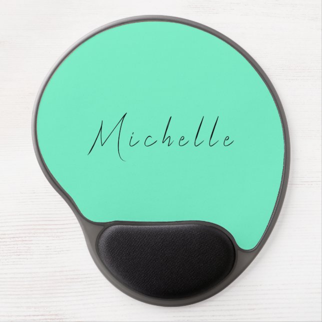 Minimalist Professional Modern Name Handwritten Gel Mouse Pad (Front)