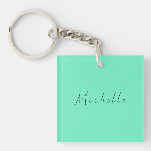 Minimalist Professional Modern Name Handwritten Keychain (Front)