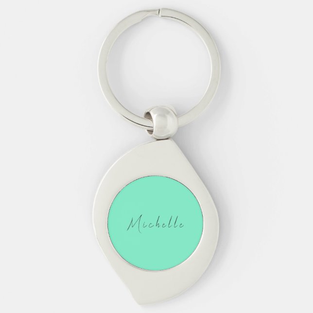 Minimalist Professional Modern Name Handwritten Keychain (Front)