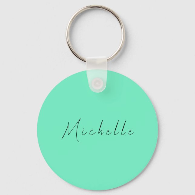 Minimalist Professional Modern Name Handwritten Keychain (Front)