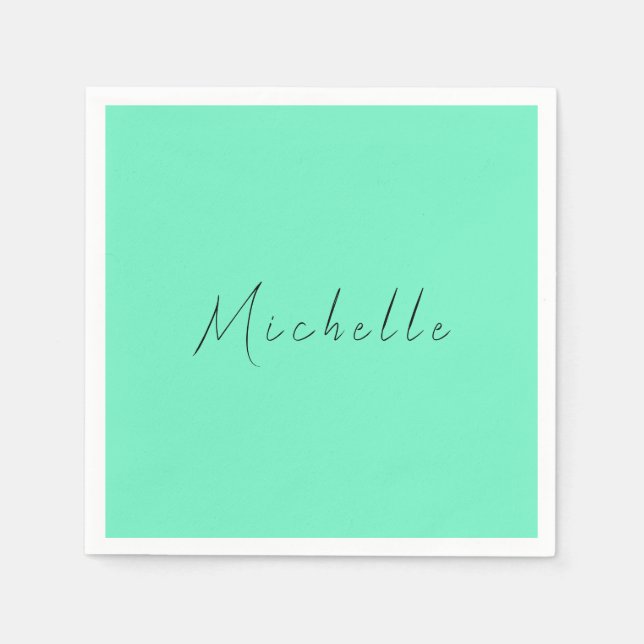 Minimalist Professional Modern Name Handwritten Napkins (Front)