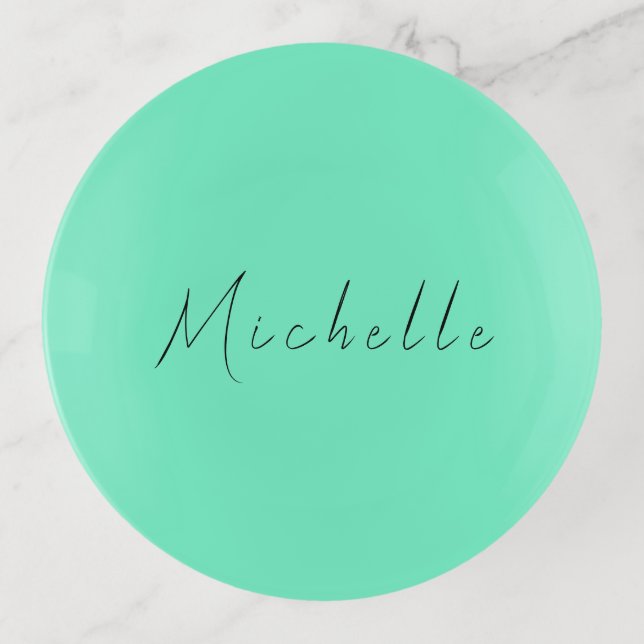 Minimalist Professional Modern Name Handwritten Trinket Tray (Front)