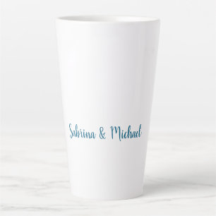 Minimalist Professional Modern Plain Blue White Latte Mug