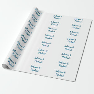Minimalist Professional Modern Plain Blue White Wrapping Paper