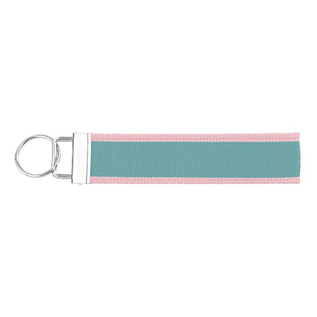 Minimalist Professional Modern Plain Cadet Blue Wrist Keychain (Keys on Left)