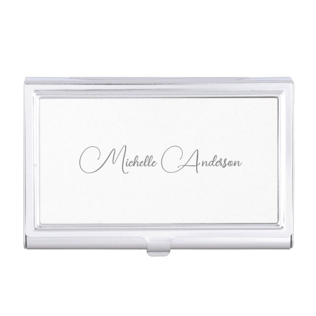 Minimalist Professional Modern Plain Name Business Card Case (Front)