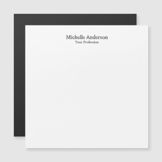 Minimalist Professional Modern Plain Name Card (Front/Back)