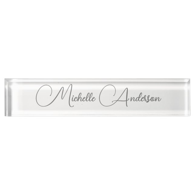 Minimalist Professional Modern Plain Name Desk Name Plate (Front)