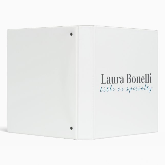 Minimalist Professional Modern Plain Name Title 3 Ring Binder (Background)