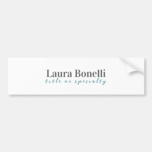 Minimalist Professional Modern Plain Name Title Bumper Sticker