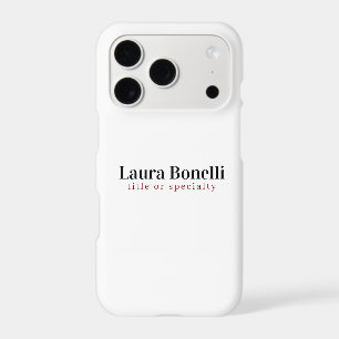 Minimalist Professional Modern Plain Name Title iPhone 17 Pro Case