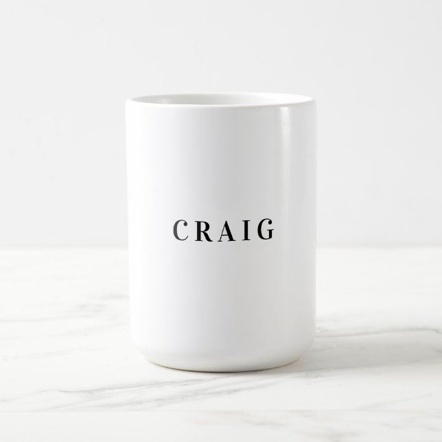 Minimalist Professional Modern Plain Name Title Coffee Mug (Center)