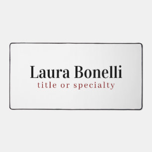 Minimalist Professional Modern Plain Name Title Desk Mat