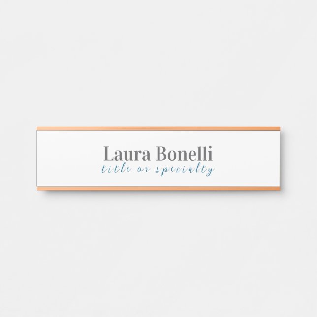 Minimalist Professional Modern Plain Name Title Door Sign (Front)