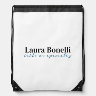 Minimalist Professional Modern Plain Name Title Drawstring Bag
