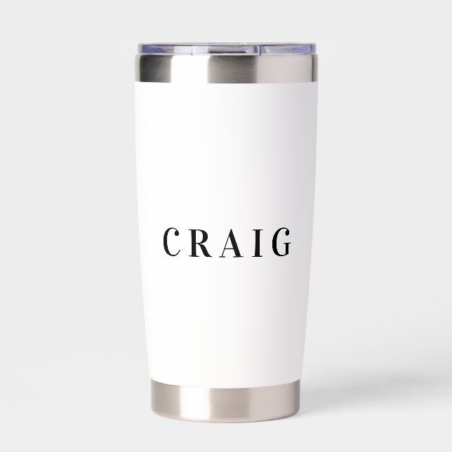 Minimalist Professional Modern Plain Name Title Insulated Tumbler (Front)
